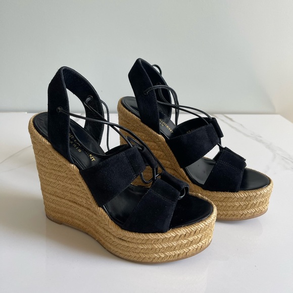 AUTHENTIC YSL LACE UP WEDGES - Picture 7 of 13